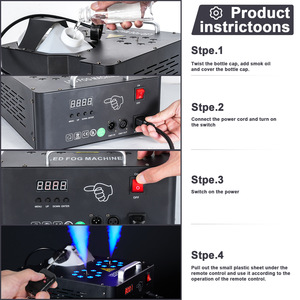 Nouvelle unité d'effets professionnelle pour lieux de spectacle, générateur de brouillard au sol à LED RGB 3-en-1 2000W haute puissance, équipement de scène pour clubs et soirées, rig à fumée à double tuyau - Product Image 5
