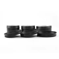 Pots cosmétiques vides en aluminium pour crèmes et baumes, noir mat, 10g, 30g, 50g, 60g, 80g, 100g, 120g, 150g, 250g, 1oz, 2oz, 4oz