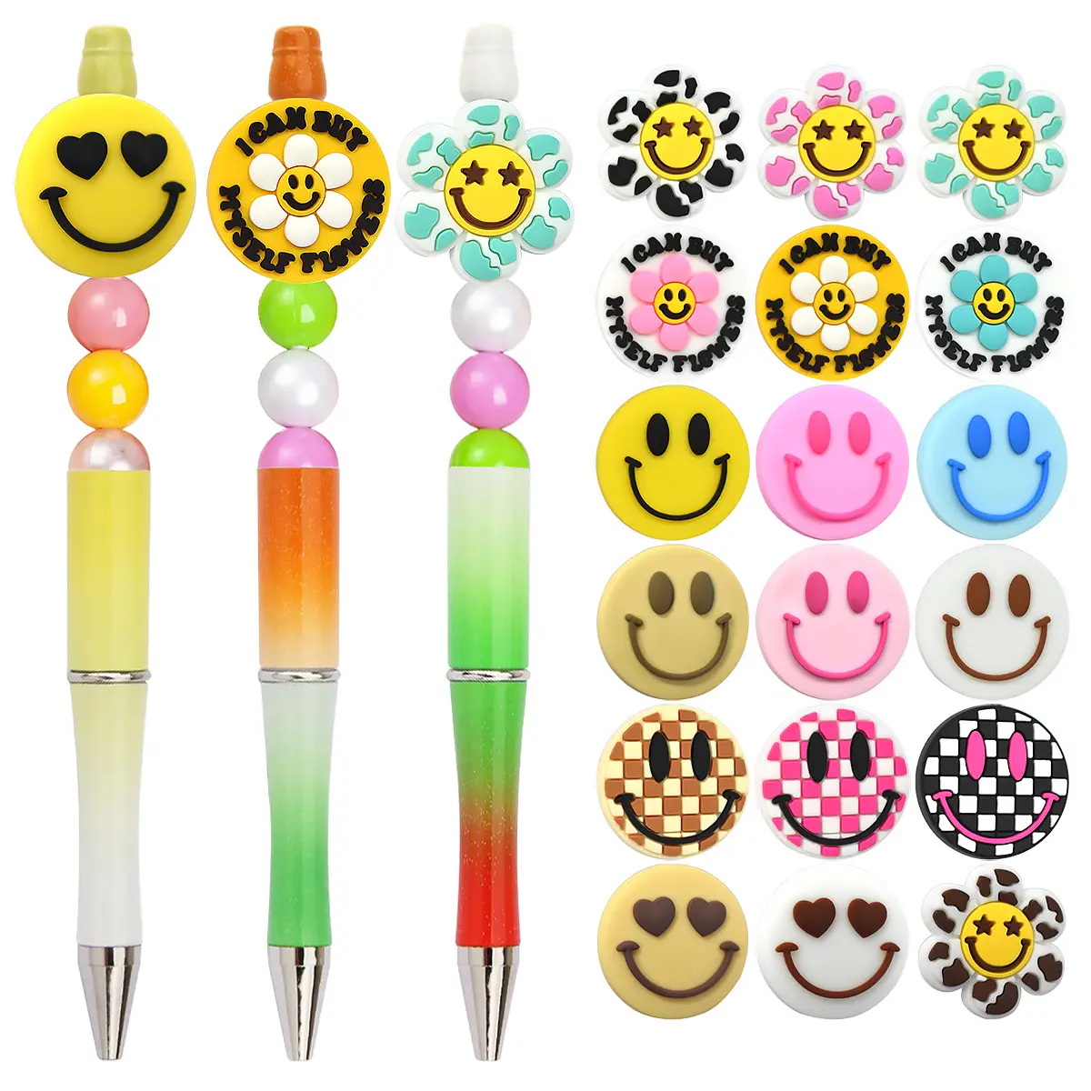 New Silicone Smile Mini Beads Food-grade Chewing Teeth Bead For Crafts Diy Nipple Chain Jewelry Accessories