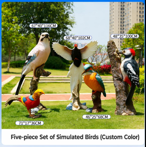 Estatua de pájaro de fibra de vidrio lista para enviar, escultura realista de animales para jardín, zoológico, paisajismo: búho, cisne, avestruz. - Product Image 2