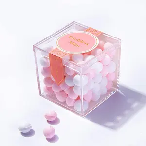 Boîte transparente en acrylique, boîte à bonbons, petite fête cadeau de mariage avec couvercle, taille multiple, un ensemble de 4 pièces