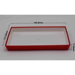 ถาดพลาสติก SAN สีแดงขาวแบบพรีเมียม พร้อมด้ามจับตามหลักสรีรศาสตร์ รูปทรงสี่เหลี่ยมผืนผ้า สำหรับบริการอาหารบนเครื่องบิน - Product Image 2