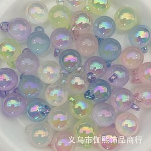 ลูกปัดเจลลี่เรืองแสงสีรุ้ง 16 มม. พลาสติกเรซิ่นสำหรับทำพวงกุญแจ DIY สายคล้องโทรศัพท์ ของตกแต่งรถยนต์ ลายท้องฟ้าเต็มดาว - Product Image 1