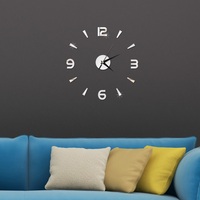 Sans cadre bricolage horloge murale 2D miroir horloges murales décor autocollant bricolage Quartz aiguille kit pour salon chambre bureau décor à la maison