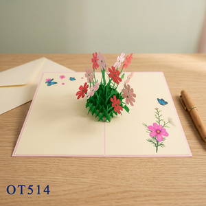 Ramo de Flores Pop 3D, Diseño Personalizado, Arte en Papel Hecho a Mano en Vietnam, Mejor Precio, Alta Calidad, Tarjeta de Felicitación al por Mayor, Decoración del Hogar - Product Image 3