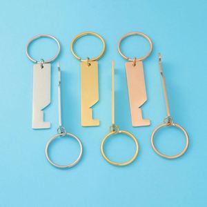 Metal Plaques House Shaped Keychain Engraved Motel Rectangle House <b>Couples</b> Key Chains Stainless Steel Custom Blank DIY Key <b>Rings</b> - Product Image 2