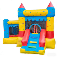 Château Gonflable Star Castle pour Enfants avec Toboggan et Rampe d'Escalade, Écologique, Qualité Commerciale, pour Fêtes en Jardin, en PVC