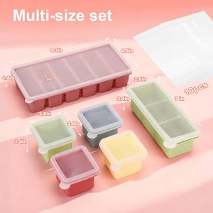Ensemble de 6 bacs de congélation en silicone pour cubes de soupe, moules de congélation, contenants de congélation pour soupe avec couvercles - Product Image 3