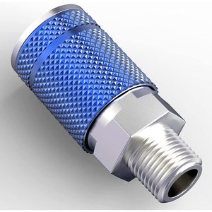 Quick Connector 1/4 NPT T Type Blue Aluminum Pneumatic Tool Accessory Set 14 Pieces - Product Image 5