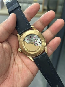 Reloj Automático Clásico con Caja Dorada y Esfera Azul para Hombre, Luminoso, Resistente al Agua, Correa de Nailon Negra, Reloj de Pulsera Casual para Negocios - Product Image 6