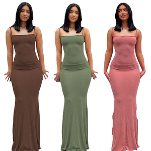 2022 nuovo <span class=keywords><strong>Casual</strong></span> da donna Dropshipping solido Maxi abito estivo da donna <span class=keywords><strong>Sexy</strong></span> elegante Body abito lungo sottoveste <span class=keywords><strong>abbigliamento</strong></span> - Product Image 1