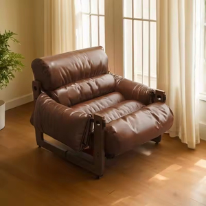 Dream House <strong>New</strong> Sale Luxury Sofa Solid Wood Leather Nordic Leisure Chair Modern Home Sofa Set Living Room <strong>Furniture</strong> - Product Image 3