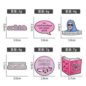 <span class=keywords><strong>Mean</strong></span> <span class=keywords><strong>Girls</strong></span> émail broches Campus jeunesse film dessin animé métal broche bijoux accessoires elle ne va pas ici broches revers Badge ange - Product Image 2