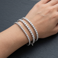 Bracelet tennis 7CT à quatre griffes en diamant de laboratoire taille ronde, or blanc massif 18 carats, 7,5 pouces, fabrication de bijoux en gros