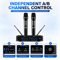 Sistem Mikrofon Nirkabel UHF True Diversity 2 Kanal EX602S-2 Pro untuk Pertunjukan Panggung