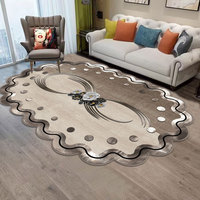 Tapis moderne nordique imprimé en 3D, salon, canapé, table basse, tapis de luxe léger, tapis familial