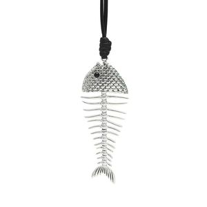 YEHHY Collar Largo con Colgante de Espina de Pescado, Estilo Europeo Vintage, Aleación de Zinc, Forma de Animal, Unisex, para Uso Diario, Regalo - Product Image 3