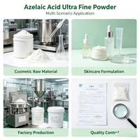 Acide Azélaïque de Qualité Cosmétique à Haute Consistance CAS 123-99-9 Pureté 99% Poudre Fine Blanche Vente en Gros pour Cosmétiques