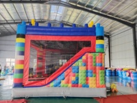 Trampoline gonflable commercial certifié CE, en PVC de 0,55 mm, avec toboggan, pour entreprises de location