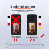 Casing Ponsel Mewah Desainer Ajaib Layar Eink 4 Warna NFC untuk iPhone 15 14 13 Pro Max, Casing DIY