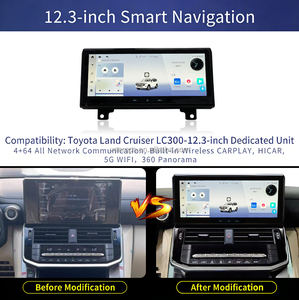 แลนด์ครุยเซอร์ LC300: หน้าจอสัมผัสขนาด 12.3 นิ้ว พร้อมกรอบ, 4G+64G, เครื่องเล่นดีวีดีระบบแอนดรอยด์ 8 คอร์, รองรับ CarPlay และ GPS ขนาด 12.3 นิ้ว - Product Image 1