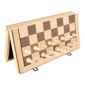 Juego de Ajedrez y <span class=keywords><strong>Ludo</strong></span> de Madera de 15 Pulgadas, Caja de Ajedrez Plegable con Diseño Magnético de Lujo para Uso Interior de Niños, Ecológico y de Alta Calidad - Product Image 4