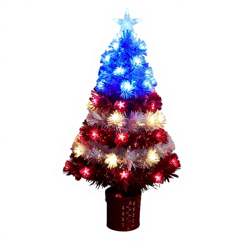 クリスマスを祝うための卸売青いライトのついた白いクリスマスツリー