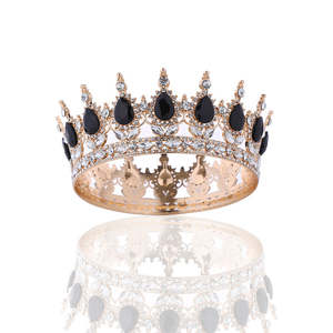 רטרו בארוק אביזרים cheveux פמיות 13 ס "מ קריסטל כלה כתר חתונת חתונה מסגסוגת אלגנטי כתרים למלכה - Product Image 1