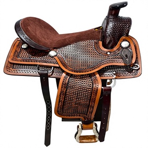 Selle de course anglaise en cuir et bois, fabriquée en Inde par BS International, avec tapis de cheval, prix abordable, qualité supérieure, assise durable - Product Image 2