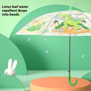 Parapluie droit résistant au vent pour enfants, motif dessin animé mignon de petit dinosaure, logo personnalisable, baleines en alliage, pour garçons et filles - Product Image 4