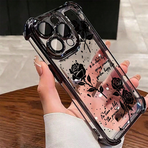 Funda <span class=keywords><strong>de</strong></span> TPU Galvanizada en Oro Rosa para iPhone 16/Pro Max con Diseño <span class=keywords><strong>de</strong></span> Cuatro Esquinas Reforzadas con Airbag a Prueba <span class=keywords><strong>de</strong></span> Golpes - Product Image 1