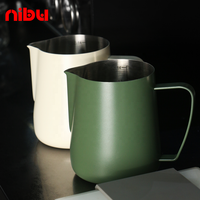 NIBU Latte Art Steam untuk Pemula, Jug Susu Pembuat Busa Kopi Espresso Italia, Pitcher Susu