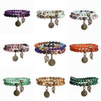 Bracelet en perles de pierres précieuses naturelles 8 mm (lot de 2) – Bijou spirituel en cristal de guérison