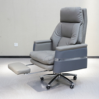 Chaise de bureau en cuir PU moderne de direction du patron du personnel pivotant à dossier haut