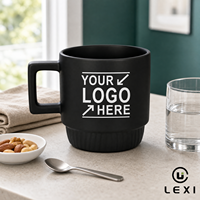 Tasse à café en céramique et porcelaine, mate, brillante ou émaillée, empilable, 301-400 ml, compatible micro-ondes et lave-vaisselle, avec logo personnalisé en décalcomanie couleur