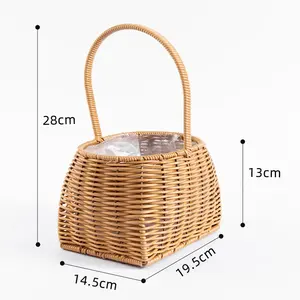 JY -- Profondeur Métal Ba Gor Taille Emballage Corde Fruits En <span class=keywords><strong>Cuir</strong></span> Cadeaux Nuit Grand Or Fournitures Maman Épicerie Cadeau Paniers - Product Image 6