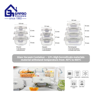 Ensemble de contenants alimentaires en verre de luxe 370ml 640ml 1040ml 1520ml, hermétiques, avec clips de verrouillage, utilisables au micro-ondes, réutilisables pour la préparation des repas