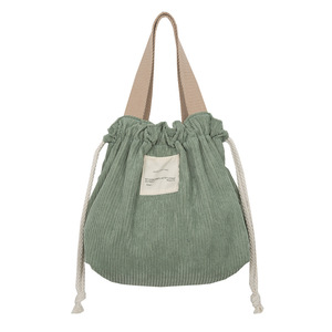 <b>Canvas</b> Picnic Tote Eco Cotton Cloth Small Handbag Dinner Container Food Storage <b>Box</b> Drawstring Corduroy Lunch Cooler Bags - Product Image 5
