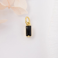 Pendentif rectangulaire en zircon micro-incrusté or et cuivre pour la fabrication de bijoux DIY, accessoires pour femmes