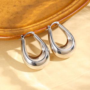 2025 nuovi <span class=keywords><strong>orecchini</strong></span> semplici accessoriati marea ovali in <span class=keywords><strong>argento</strong></span> 925 <span class=keywords><strong>orecchini</strong></span> Design nicchia - Product Image 3
