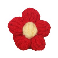 Jolies fleurs en tricot faites à la main, en fil de laine, en forme de rose, couleur macaron, accessoires directement du fabricant, vente en gros de fleurs au crochet