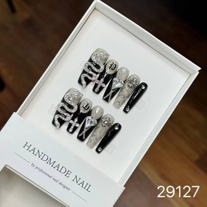 Nouveau produit lancé - Katy avec chapeau - Vernis à ongles artisanal tridimensionnel, mignon, caramelisé, Maillard, avec nœud, à porter - Product Image 6