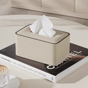 Boshiho Desktop Facial Tissue Container Home Napkin Boxes Leather Tissue Protector Covers with <b>Remote</b> <b>Control</b> Holders - Product Image 5