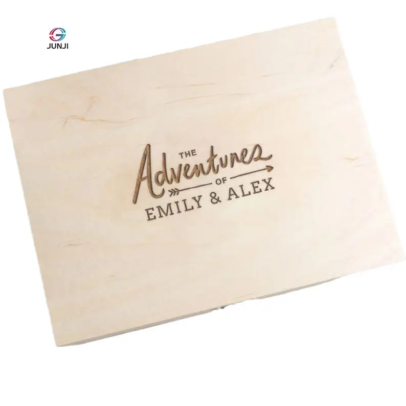 JUNJI Unfinished Personalized Wooden Keepsake Box Personalised Memory Box Unique Gift for Boyfriend Anniversary Him