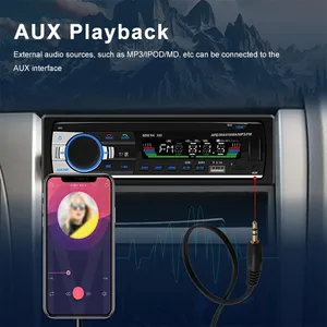 בלוטות' אוטורדיו לרכב רדיו סטריאו FM Aux קלט מקלט SD USB 12V In-dash 1 דין רכב MP3 נגן מולטימדיה BT מוסיקה