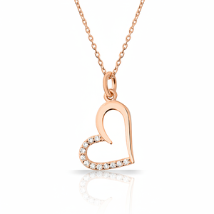 Luxurious Heart Shape Hollow Zircon Pendant Necklaces 925 Sterling Silver Rose Gold Plated Link Jewelry for Wedding Anniversary - Product Image 2