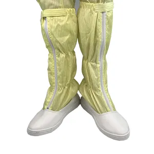 GI Supplier High Quality Unisex Dust Free PVC Sole Yellow Cleanroom Working ESD Shoes Anti-static Boots