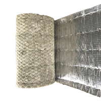 Couverture en laine de roche grillagée en feuille d'aluminium-Rouleau d'isolation de bâtiment à faible teneur en chlorure, antirouille, résistant au feu et insonorisé