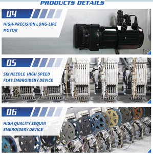 18 đầu 6 kim hai màu sequin trái 1 màu phải 1 màu sequin phẳng chức năng trộn đa đầu máy thêu sequin - Product Image 4