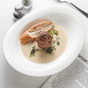 Plato hondo de 10,5 pulgadas, cuencos de forma ovalada Premium, cuenco de <span class=keywords><strong>sopa</strong></span> de fideos de cerámica blanca nórdica <span class=keywords><strong>con</strong></span> forma de <span class=keywords><strong>huevo</strong></span> para el hogar - Product Image 3